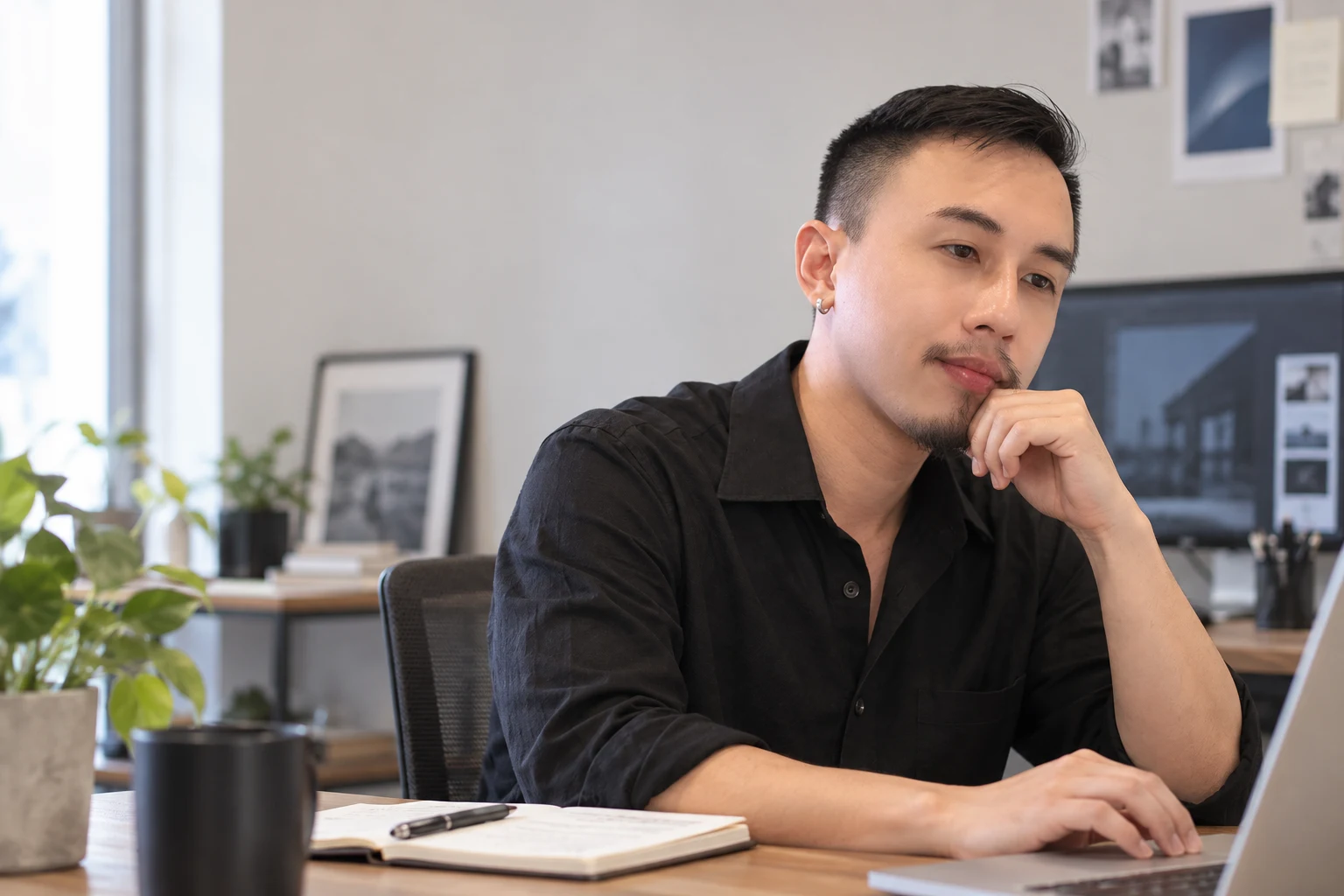 Chris 創辦人工作情境示意