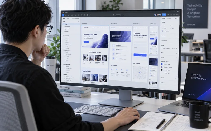 網站 UI / UX 設計工作情境示意