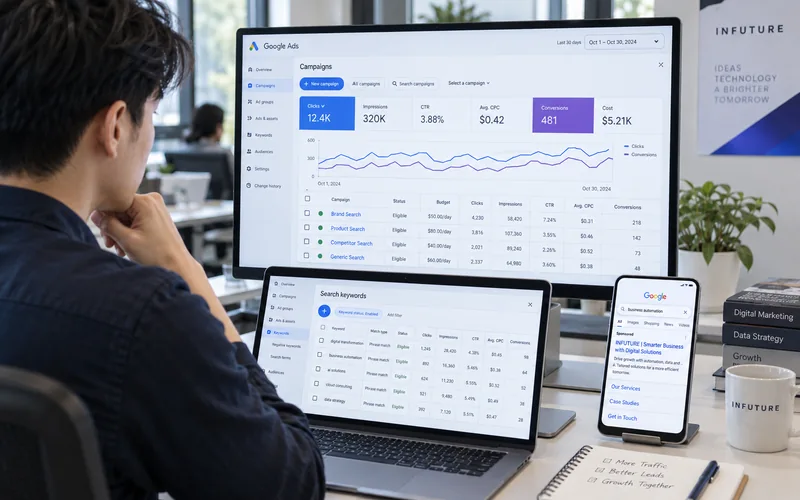 Google 搜尋代操工作情境示意